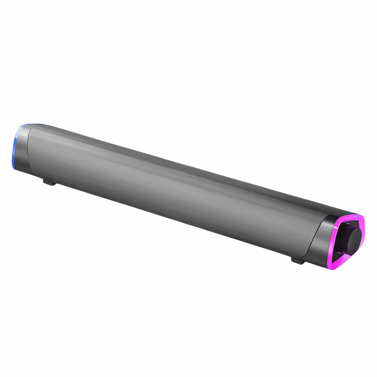 DeskPulse — under-monitor PC soundbar with dual drivers and 15-degree upward bevel