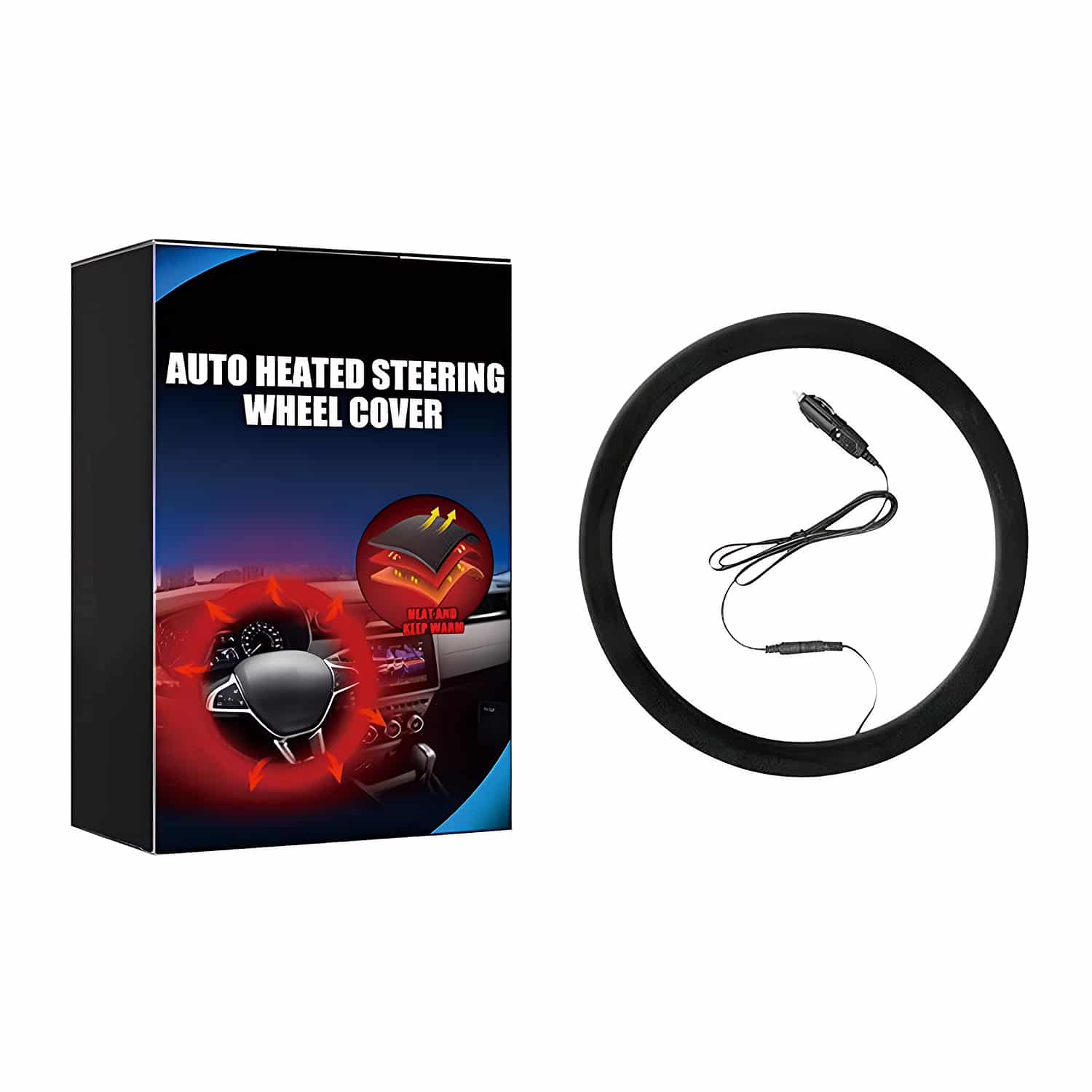 WarmRail - 12V continuous-duty heated steering wheel cover