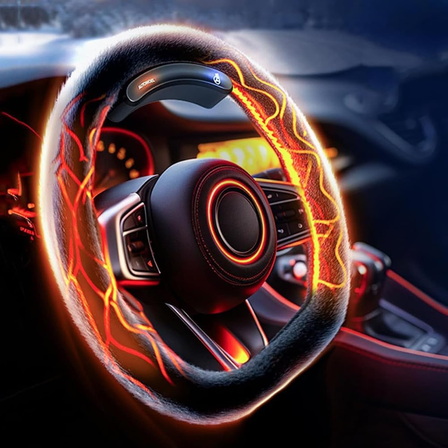 AHDFY Wireless Heated Steering Wheel Cover