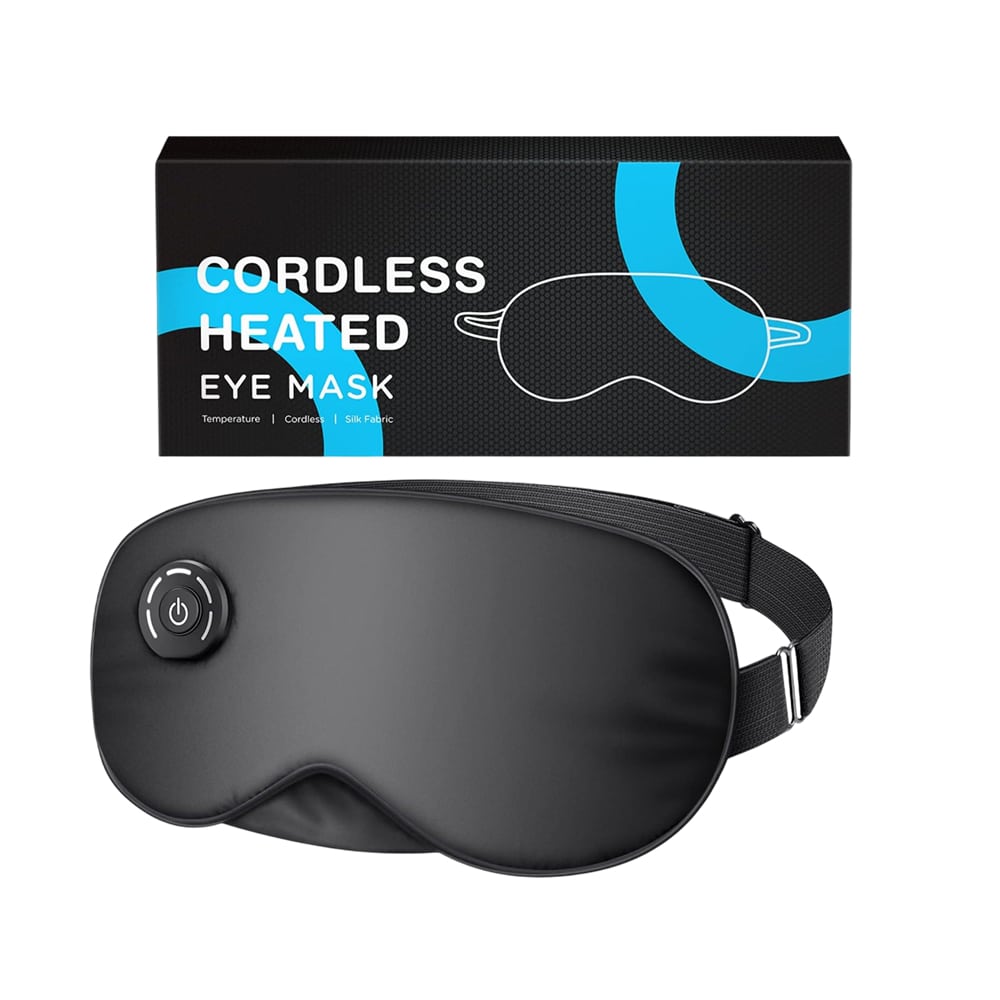 LumaRest cordless heated eye mask — 131 F sustained for the full 15-minute session