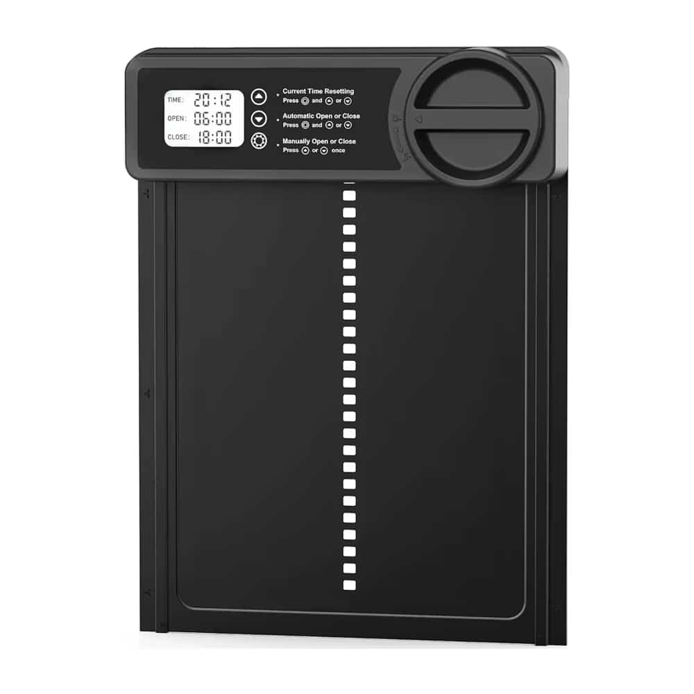FlockGate — pressure-sensing aluminum coop door