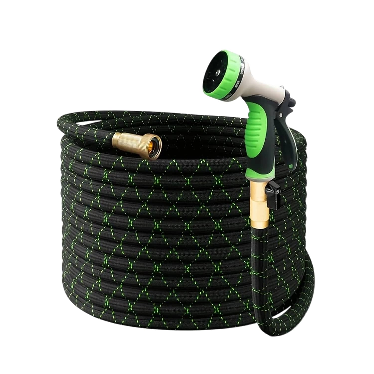 BrassCoil — multilayer latex 50 ft expandable hose with brass fittings